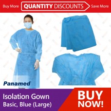 Panamed Isolation Gown Basic, Blue [10pack/case]